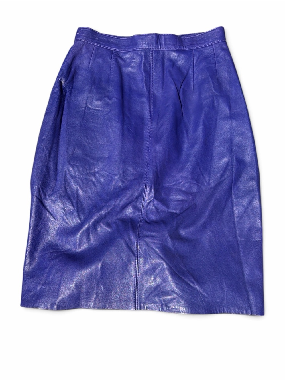 Vintage Lotus Leather of Mt. Shasta Electric Purple Leather Pencil Skirt